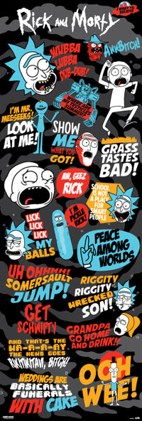 Grupo Erik PPGE8049 Rick And Morty Quotes Poster 53X158cm | Yourdecoration.be