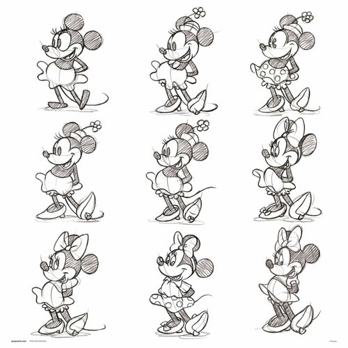 Grupo Erik Disney Minnie Sketch Kunstdruk 30X30cm | Yourdecoration.be