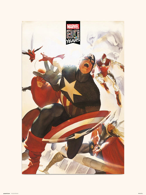 Grupo Erik Marvel 80 Years Avengers Kunstdruk 30X40cm | Yourdecoration.be