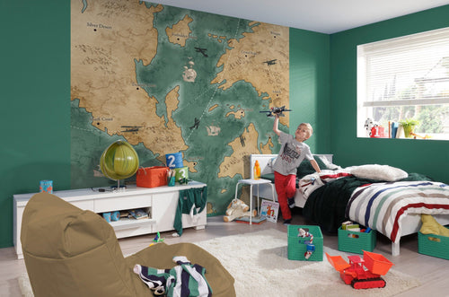 Komar Vlies Fotobehang Iax6 0029 Old Travel Map Interieur | Yourdecoration.be