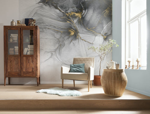 Komar Vlies Fotobehang Inx6 022 Ink Gold Flow Interieur | Yourdecoration.be