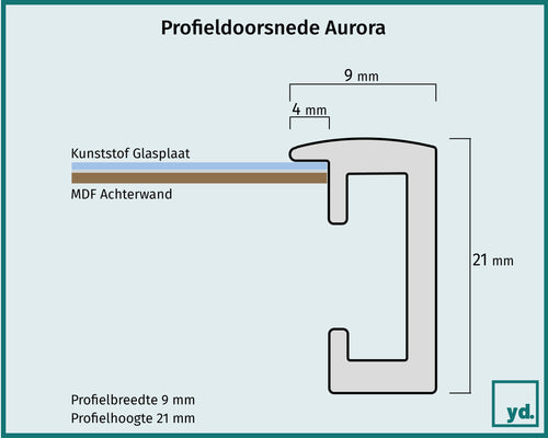 Fotokader 33x98 cm - Zwart Mat - Aluminium - Aurora