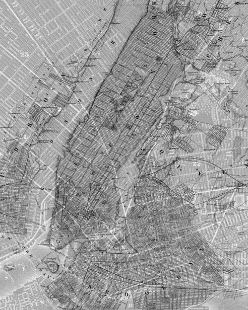 Komar NYC Map Vlies Fotobehang 200x250cm 2 banen | Yourdecoration.be