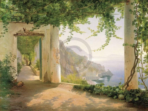 Carl Frederic Aagaard   Amalfi Cappuccini Kunstdruk 101x76cm | Yourdecoration.be