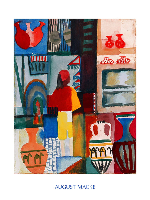 August Macke   Merchant with Jugs Kunstdruk 60x80cm | Yourdecoration.be