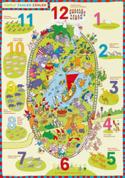 Gabriele Altevers   Zwölf Zahlen zählen Kunstdruk 42x60cm | Yourdecoration.be