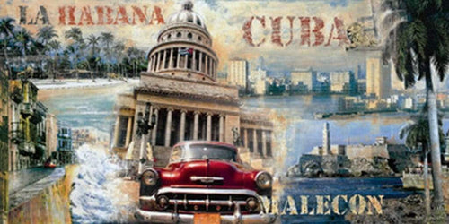 John Clarke   La Habana Cuba Kunstdruk 100x50cm | Yourdecoration.be