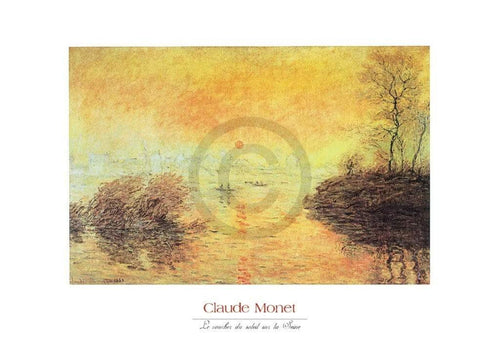 Claude Monet   Le coucher du soleil la Seine Kunstdruk 70x50cm | Yourdecoration.be