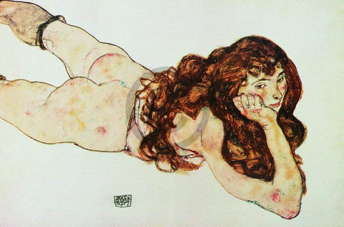 Egon Schiele   Nudo di ragazza Kunstdruk 90x60cm | Yourdecoration.be