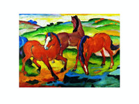 Franz Marc   Die groÃŸen roten Pferde Kunstdruk 71x56cm | Yourdecoration.be