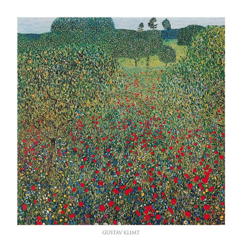 Gustav Klimt   Campo di papaveri Kunstdruk 70x70cm | Yourdecoration.be