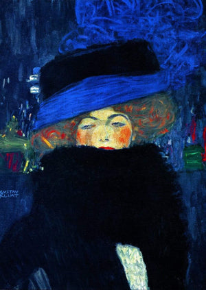 Gustav Klimt   Lady with Hat Kunstdruk 50x70cm | Yourdecoration.be