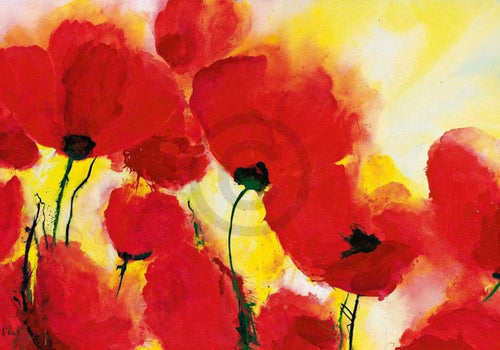 Heidi Reil   Roter Mohn Toskana Kunstdruk 100x70cm | Yourdecoration.be