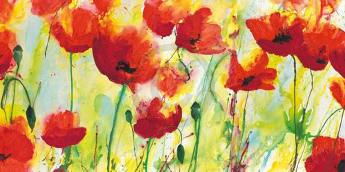 Heidi Reil   Mohnfeld Kunstdruk 100x50cm | Yourdecoration.be