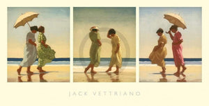 Jack Vettriano   Summer Days Triptychon Kunstdruk 70x36cm | Yourdecoration.be