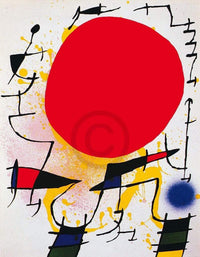 Joan Miro   Le soleil rouge Kunstdruk 60x80cm | Yourdecoration.be