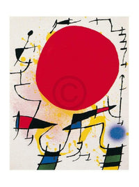 Joan Miro   Le soleil rouge Kunstdruk 40x50cm | Yourdecoration.be