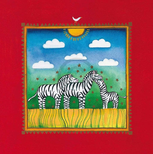 Linda Edwards   Three little zebras Kunstdruk 40x40cm | Yourdecoration.be