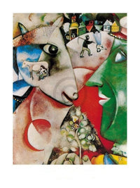 pgm mch 268 marc chagall i and the village 1911 kunstdruk 60x80cm | Yourdecoration.be