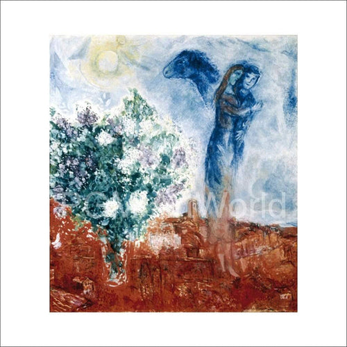 Marc Chagall   Die Liebenden Ã¼ber St.Paul Kunstdruk 70x70cm | Yourdecoration.be