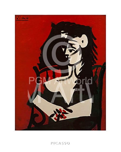 Pablo Picasso   Jacqueline a Mantil Kunstdruk 40x50cm | Yourdecoration.be