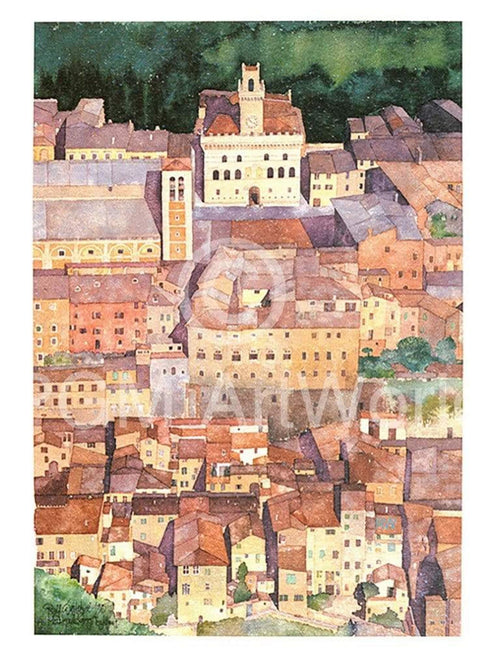 Ralf Westphal   Mittelalterliche Bergstadt Montepulciano, Toskana Kunstdruk 30x40cm | Yourdecoration.be