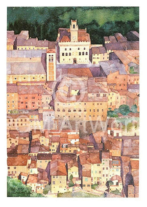 Ralf Westphal   Mittelalterliche Bergstadt Montepulciano, Toskana Kunstdruk 50x70cm | Yourdecoration.be