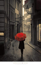 Stefano Corso   Red Rain Kunstdruk 61x96cm | Yourdecoration.be