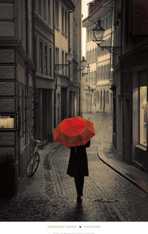 Stefano Corso   Red Rain Kunstdruk 61x96cm | Yourdecoration.be