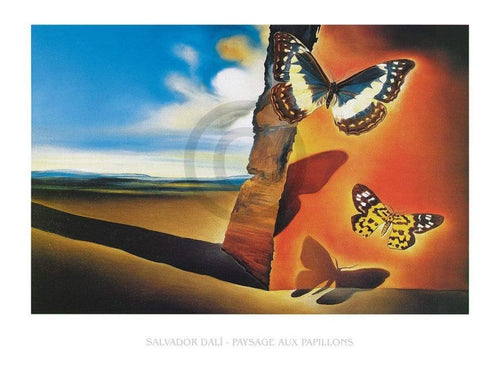 Salvador Dali   Paysage aux Papillons Kunstdruk 80x60cm | Yourdecoration.be