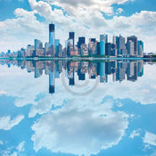 Shutterstock   Lower Manhatten Skyline Kunstdruk 70x70cm | Yourdecoration.be