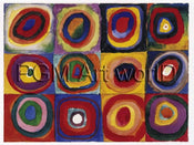 Wassily Kandinsky   Farbstudie Quadrate Kunstdruk 120x90cm | Yourdecoration.be