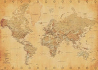 Pyramid World Map Vintage Style Poster 140x100cm | Yourdecoration.be
