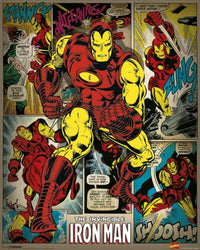 Pyramid Marvel Comics Iron Man Retro Poster 40x50cm | Yourdecoration.be