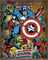Pyramid Marvel Comics Captain America Retro Poster 40x50cm | Yourdecoration.be