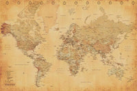 Pyramid World Map Vintage Style Poster 91,5x61cm | Yourdecoration.be