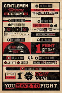 Pyramid Fight Club Infographic Poster 61x91,5cm | Yourdecoration.be