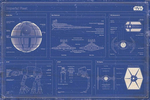Pyramid Star Wars Imperial fleet blueprint Poster 91,5x61cm | Yourdecoration.be