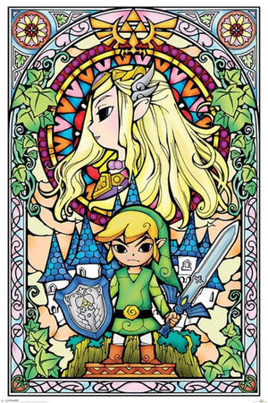 Pyramid The Legend of Zelda Stained Glass Poster 61x91,5cm | Yourdecoration.be