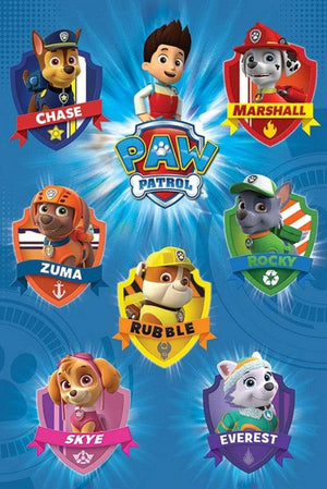 Pyramid Paw Patrol Crests Poster 61x91,5cm | Yourdecoration.be