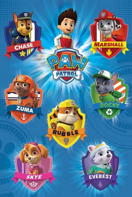 Pyramid Paw Patrol Crests Poster 61x91,5cm | Yourdecoration.be
