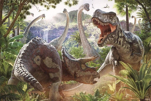 Pyramid Dinosaur Battle David Penfound Poster 91,5x61cm | Yourdecoration.be