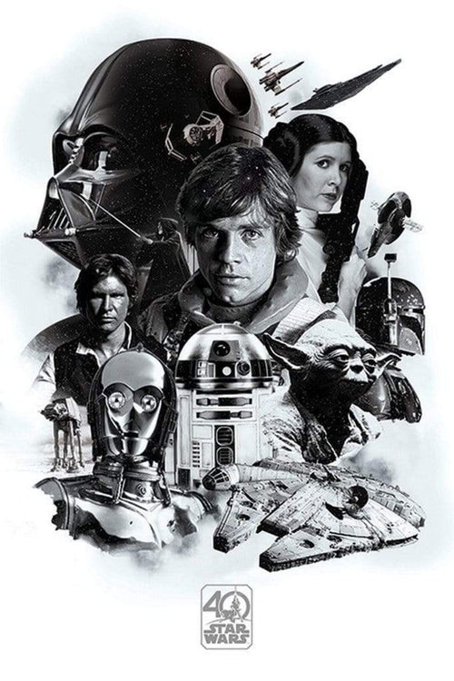 Pyramid Star Wars 40th Anniversary Montage Poster 61x91,5cm | Yourdecoration.be