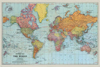 Pyramid Stanfords General Map of the World Colour Poster 91,5x61cm | Yourdecoration.be