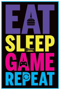 Pyramid Eat Sleep Game Repeat Gaming Poster 61x91,5cm | Yourdecoration.be