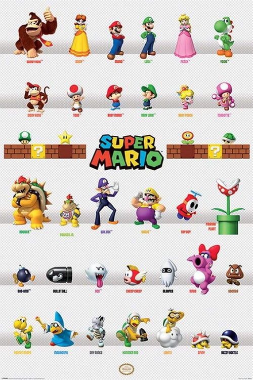 Pyramid Super Mario Character Parade Poster 61x91,5cm | Yourdecoration.be