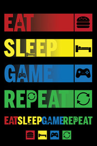 Pyramid Eat Sleep Game Repeat Poster 61x91,5cm | Yourdecoration.be