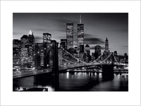 Pyramid Brooklyn Bridge Black and White Kunstdruk 60x80cm | Yourdecoration.be