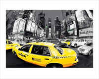 Pyramid Rush Hour Times Square Yellow Cabs Kunstdruk 60x80cm | Yourdecoration.be