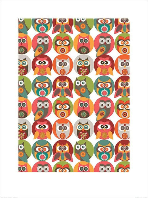 Pyramid Valentina Ramos Owls Family Kunstdruk 60x80cm | Yourdecoration.be
